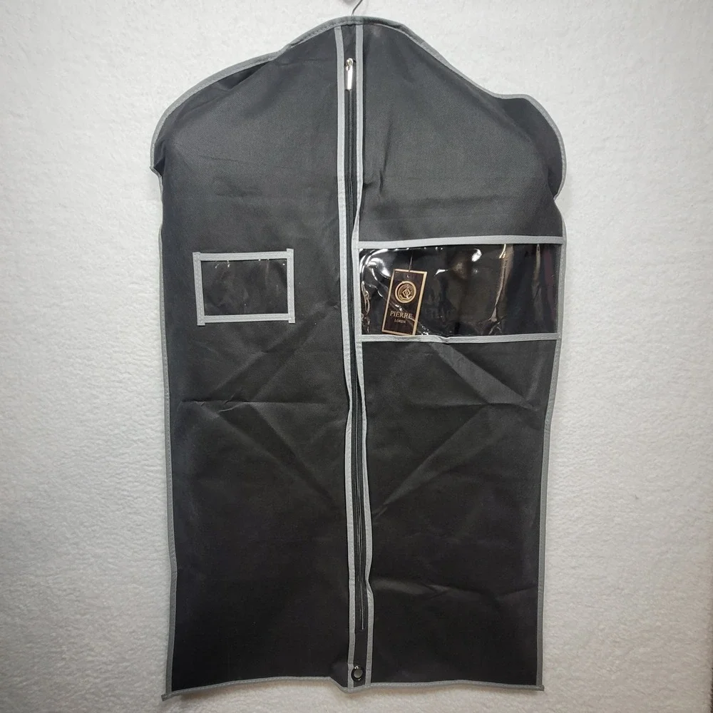 Pierre Loren Blazer Classic Fit Sport Coat Jacket Black 52R W/Suit Bag & Hanger